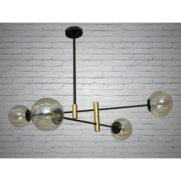 Люстра светильник молекула в стиле loft Diasha 1098-4BK+GD