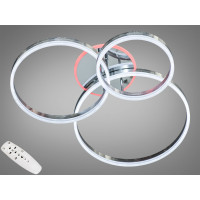 Стельова світлодіодна люстра кільцями з пультом, димером, 120 Вт, хром Diasha 8174/345NEWHRLED3colordimmer Стельова світлодіодна люстра кільцями з пультом, димером, 120 Вт, хром Diasha 8174/345NEWHRLED3colordimmer