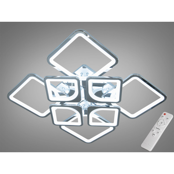 Стильна світлодіодна люстра з пультом, 135Вт, хром Diasha H8060/4+4HR