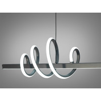 Світлодіодна лінійна люстра підвіс над столом, 40 Вт, сіра Diasha 2361-120GR