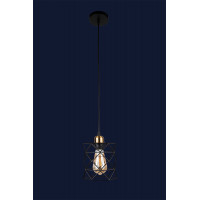 Люстра на одну лампочку в стиле лофт Levistella 756PR105F-1 BK+BRONZE