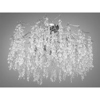 Сучасна алюмінієва кришталева люстра "Гліцинія",  9 ламп, хром Diasha A603-800CH