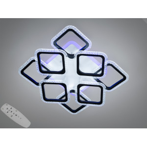 Стельова світлодіодна люстра з димером 130W Diasha AS8170/4+4BKLED3colordimmer
