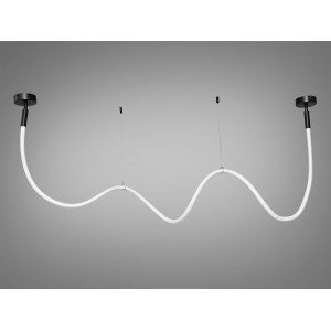 Сучасна світлодіодна люстра підвіс Шланг, 28 Вт, черная люстра Diasha 9610-2500BK