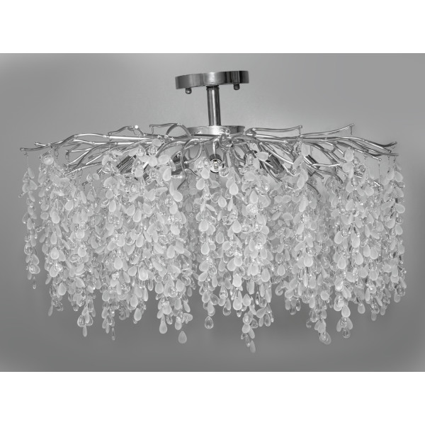 Сучасна алюмінієва кришталева люстра "Гліцинія",  9 ламп, хром Diasha A603-800CH