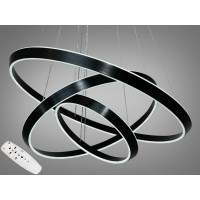 Солідна новинка, світлодіодна люстра для зали, 260 Вт, чорні кільця Diasha 5153/800+600+400BK Солідна новинка, світлодіодна люстра для зали, 260 Вт, чорні кільця Diasha 5153/800+600+400BK