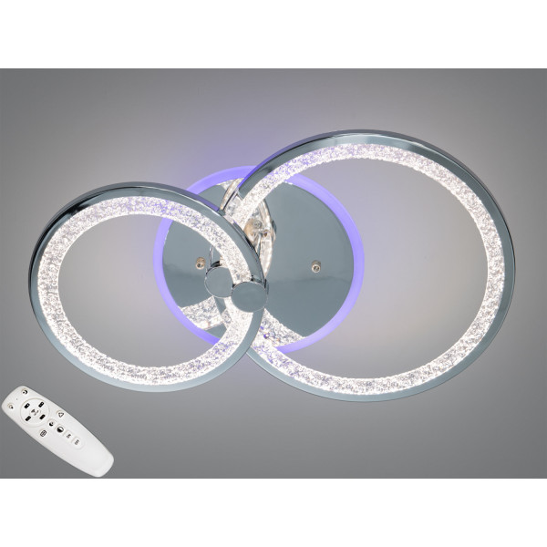 Люстра LED Diasha хром 55W 2 кільця Diasha 8180/2HRLED3colordimmer