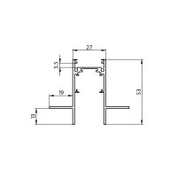 Рейлінг-шинопровід для магнітної трекової системи, для гіпсокартону, 1м Diasha QY-CX103B-20-1M-BK