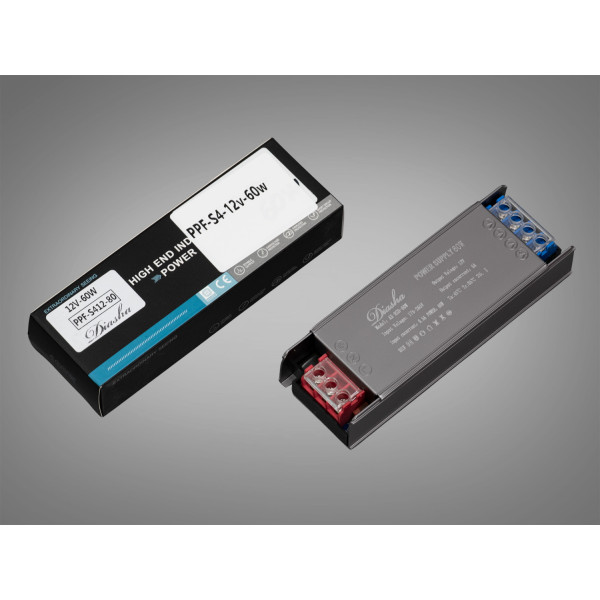 Блок живлення для LED стрічки, 12v, 60Вт, 5А Diasha PPF-S4-12v-60w