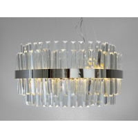 Фантастична кришталева led люстра підвіс на кухню, 110 Вт, хром Diasha 840/500CH