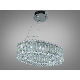 Люстра LED підвісна золото 46 Вт овальна з ПДУ Diasha 7930/430x300CH