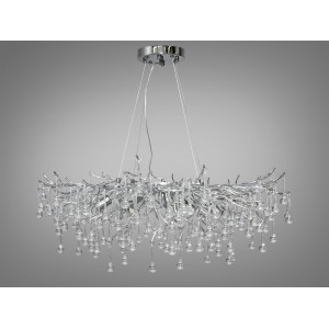 Шикарна кришталева люстра з алюмінієвими елементами, 10 ламп, хром Diasha 607-800CH