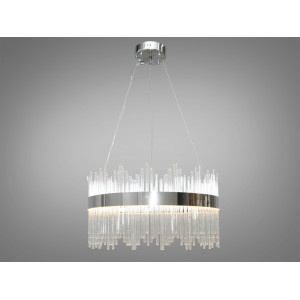 Підвісна кришталева світлодіодна люстра на кухню, 30 Вт, срібна Diasha Q802/600CH