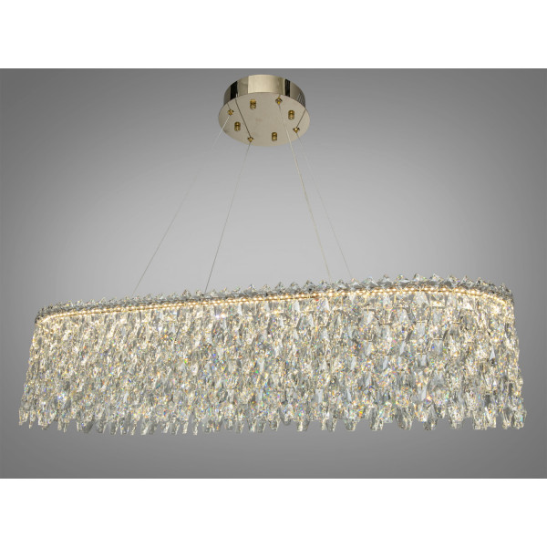 Кришталева світлодіодна люстра овал 97 Вт золото Diasha 582/1000x350G