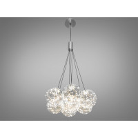 Виразна, чарівна, люстра-підвіс "Бульбашки" на 7 плафонів, 7 прозорих куль, колір-хром Diasha H8001/7HR