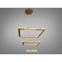 Сучасна підвісна кришталева світлодіодна люстра на тросах, 75W, золото Diasha 7220-8W/500+340+180G