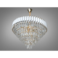Ефектна підвісна кришталева люстра для зали, 15 ламп Diasha 9001-750WH+SGD
