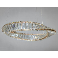 Гармонійна кришталева світлодіодна люстра з пультом, 55 Вт, золото Diasha 548/500G