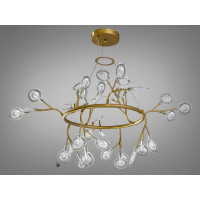 Декоративная люстра в зал 36 лампочки, золото сатин Diasha Y889-36CGD