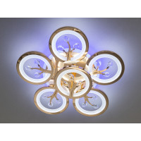 Золота світлодіодна люстра з регулюванням яскравості, пультом, 90W Diasha 8135/5+1GLED3colordimmer