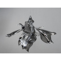 Дизайнерська підвісна люстра з керамічними елементами на 1 лампу, хром Diasha 7229-3PHR