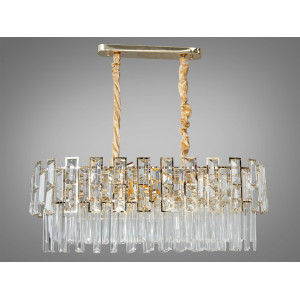 Ексклюзивна підвісна кришталева люстра овал, 12 ламп, золото Diasha 830/800x350GD