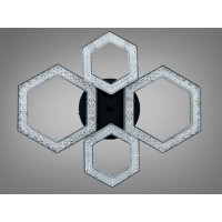 Люстра стельова LED чорна 54 Вт з пультом Diasha 6653/2+2BK