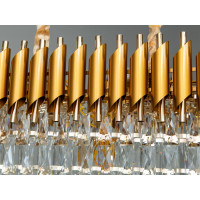 Кришталева люстра підвісна Серія 1013 золото 8 ламп довгаста форма Diasha 9001-800X300GD+SGD