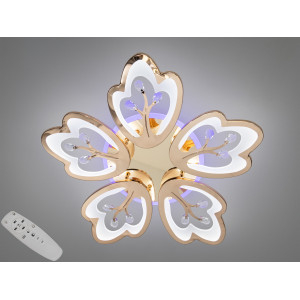 Золота світлодіодна люстра з регулюванням яскравості, пультом, 90W Diasha 8148/5GLED3colordimmer