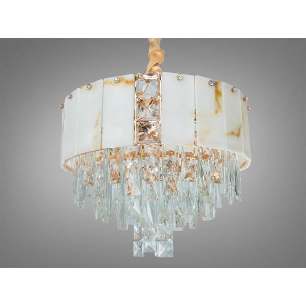 Підвісна кришталева люстра класика золото 8xE14 40 см Diasha 6627-400G