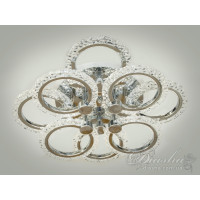 Люстра стельова LED Diasha хром 8 кілець 92Вт Diasha A8180/4+4HRLED3colordimmer
