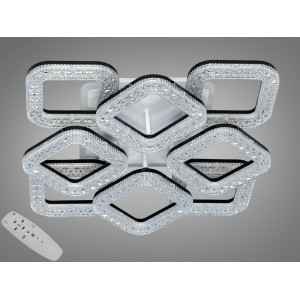 Стельова світлодіодна люстра з пультом, підсвіткою, димером, 90W, біла Diasha S2205/4+4BKLED3colordimmer