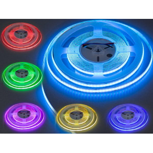 LED стрічка 24В, 108 діодів на метр, 10мм, RGB Diasha P24-COB-840-RGB-20-10