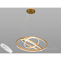 Світлодіодна люстра підвіс з пультом, димером, 160Вт, золото Diasha D8174-800+600+400Gdimmer