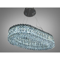 Кришталева підвісна люстра золото 68 Вт ПДУ Diasha 7930/500x300CH