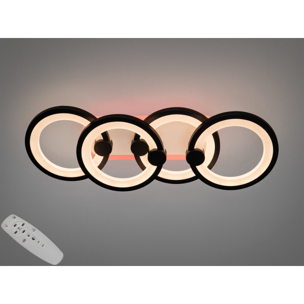 ЛЕД люстра кільця з пультом, дімером, підсвічуванням, 65W, біла Diasha H8022/2+2BKLED3colordimmer ЛЕД люстра кільця з пультом, дімером, підсвічуванням, 65W, біла Diasha H8022/2+2BKLED3colordimmer