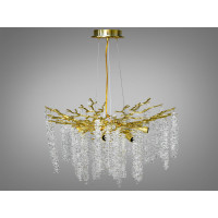 Декоративна підвісна кришталева люстра "Гліцинія", 8 ламп, золото  Diasha 609-600GD