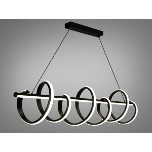 Авангардна підвісна світлодіодна люстра з пультом в кухню, 60W, чорна Diasha 2369-100BK