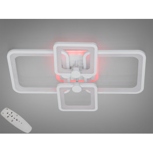 Плоска світлодіодна люстра з пультом, диммером, підсвіткою, 76W Diasha 8208/4WHLED3colordimmer