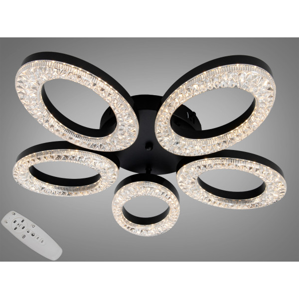 Стельова LED люстра Diasha чорна 53Вт пульт CCT Diasha 5607/5BK