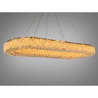 Люстра підвісна LED кришталева золото 84 Вт овал Diasha 7932/1000x300S-gold