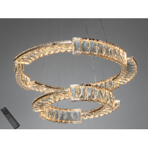 Люстра LED Diasha золото 2 кільця 60-40 см пульт Diasha 552/600+400G