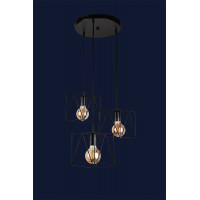 Loft люстра на три лампы черная Levistella 756PR103F-3 BK (300)