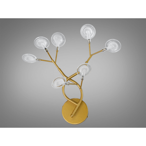 Унікальне бра в спальню "Світлячок", 7 ламп, золото сатин Diasha B887-7CGD