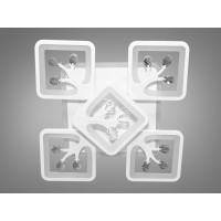 Високоефективна стельова LED люстра з пультом, підсвіткою, 90Вт, біла Diasha S8157/4+1WHLED3colordimmer