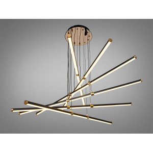 LED підвісна люстра чорна 140Вт 25м² без пульта Diasha SX8260/6BK