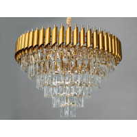 Вишукана підвісна кришталева люстра для зали, 15 ламп Diasha 9001-750GD+SGD