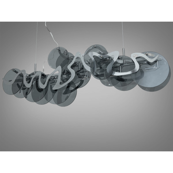 Ексклюзивна люстра підвіс з круглими скляними елементами, 7 ламп Diasha Y21053/L1000BK+HR Ексклюзивна люстра підвіс з круглими скляними елементами, 7 ламп Diasha Y21053/L1000BK+HR