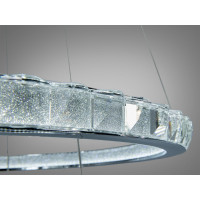 Підвісна LED люстра хром 185Вт 3 кільця з пультом Diasha 66081/600+400CH