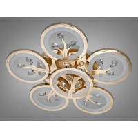 Золота світлодіодна люстра з регулюванням яскравості, пультом, 90W Diasha 8135/5+1GLED3colordimmer